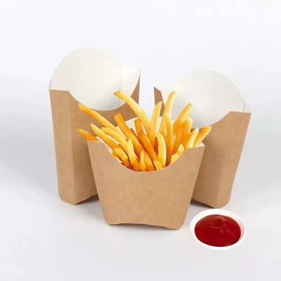 el PE disponible de 220gsm Pantone cubrió papases fritas de papel de Kraft Chips Box Packaging