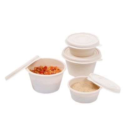 Tazas disponibles de la porción de la salsa de condimento del vajilla de la maicena 4OZ con las tapas