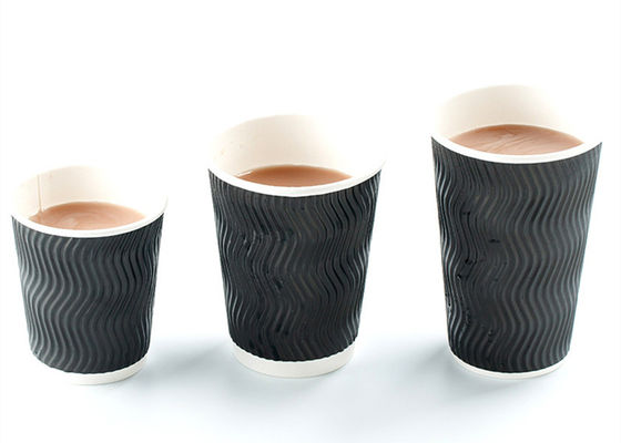 de papel disponible de la pared biodegradable de la ondulación de 20oz 24oz ahueca las tazas calientes de papel de la bebida de 8 onzas