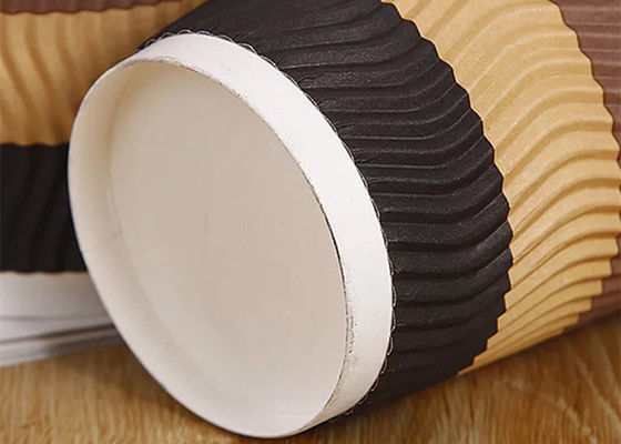 de papel disponible de la pared biodegradable de la ondulación de 20oz 24oz ahueca las tazas calientes de papel de la bebida de 8 onzas