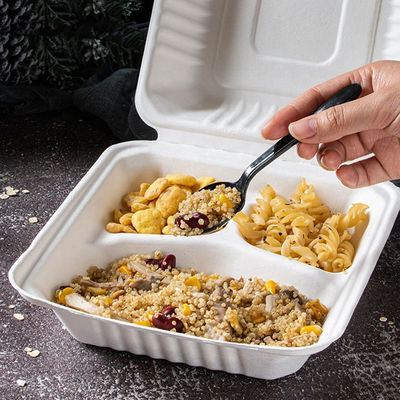 vajilla congelable del envase de los alimentos de preparación rápida de la caña de azúcar de los 8in de la cubierta los 9in biodegradable del bagazo