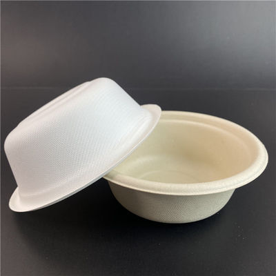 El bagazo biodegradable resistente de la caña de azúcar del aceite de 120 grados platea el cuenco para llevar con la tapa