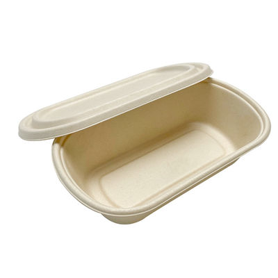 envase impermeable a la grasa de la microonda del vajilla biodegradable del bagazo de 850ml 1000ml con la tapa