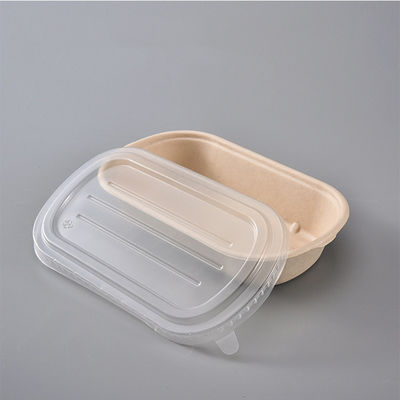 envase impermeable a la grasa de la microonda del vajilla biodegradable del bagazo de 850ml 1000ml con la tapa