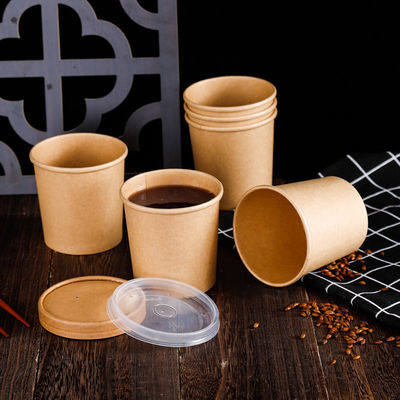 16OZ 26oz Kraft se llevan las tazas biodegradables disponibles amistosas de la sopa de los envases de comida de Eco