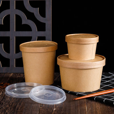 16OZ 26oz Kraft se llevan las tazas biodegradables disponibles amistosas de la sopa de los envases de comida de Eco