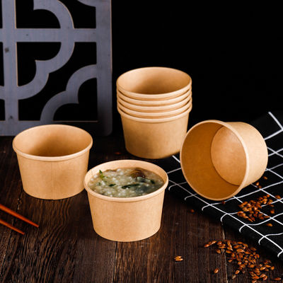 16OZ 26oz Kraft se llevan las tazas biodegradables disponibles amistosas de la sopa de los envases de comida de Eco