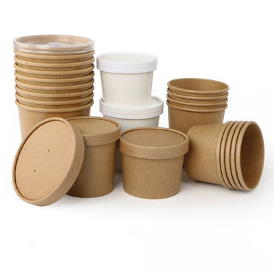 16OZ 26oz Kraft se llevan las tazas biodegradables disponibles amistosas de la sopa de los envases de comida de Eco