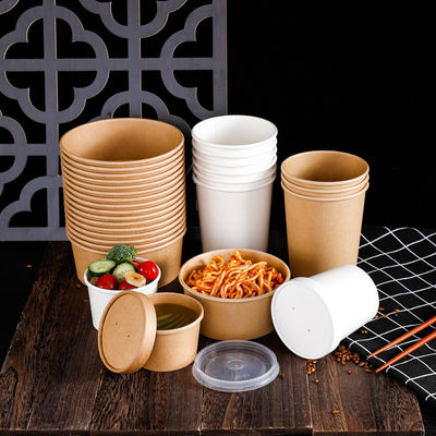 16OZ 26oz Kraft se llevan las tazas biodegradables disponibles amistosas de la sopa de los envases de comida de Eco