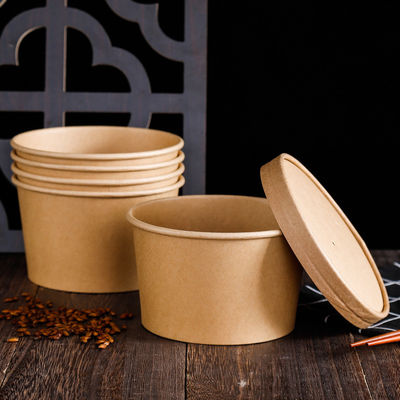 16OZ 26oz Kraft se llevan las tazas biodegradables disponibles amistosas de la sopa de los envases de comida de Eco