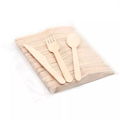 cuchillo y cuchara de madera de madera disponibles de la bifurcación de los cubiertos 150m m del abedul biodegradable de 140m m