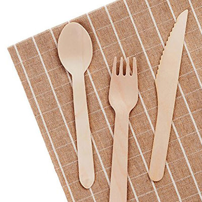 cuchillo y cuchara de madera de madera disponibles de la bifurcación de los cubiertos 150m m del abedul biodegradable de 140m m