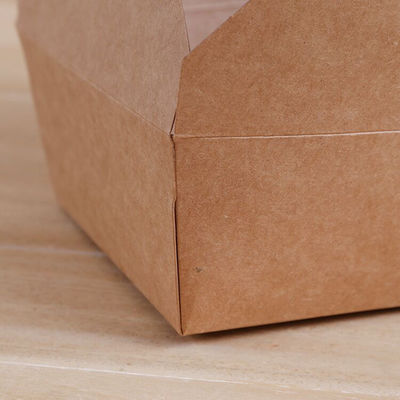 Envase de comida de papel de la fiambrera disponible biodegradable del vajilla 337gsm del FDA 2000ml