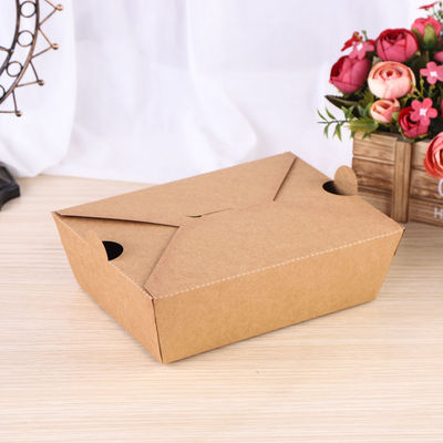 Cajas biodegradables Takeway Bento Lunch Box Kraft Paper del acondicionamiento de los alimentos