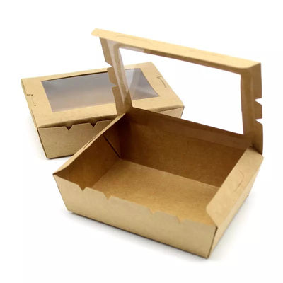 Caja disponible biodegradable del acondicionamiento de los alimentos del vajilla de la ensalada 337gsm con la ventana
