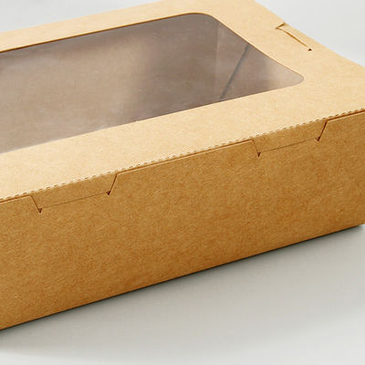 Caja disponible biodegradable del acondicionamiento de los alimentos del vajilla de la ensalada 337gsm con la ventana