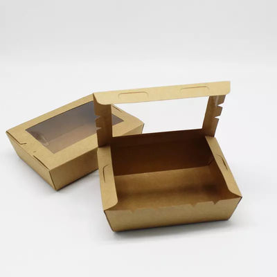 Caja disponible biodegradable del acondicionamiento de los alimentos del vajilla de la ensalada 337gsm con la ventana