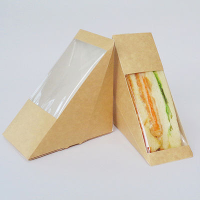 Caja de empaquetado del bocadillo del almuerzo para llevar de la cartulina del papel de la comida de Brown Kraft con la ventana