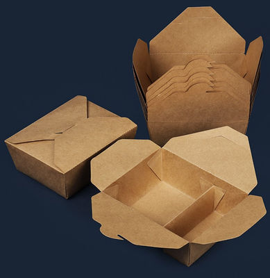 El compartimiento disponible se lleva las fiambreras para llevar de papel del acondicionamiento de los alimentos de la caja Kraft