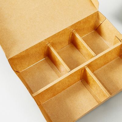 3 4 vajilla disponible biodegradable Bento Paper Lunch Box Kraft de 5 compartimientos 3M M