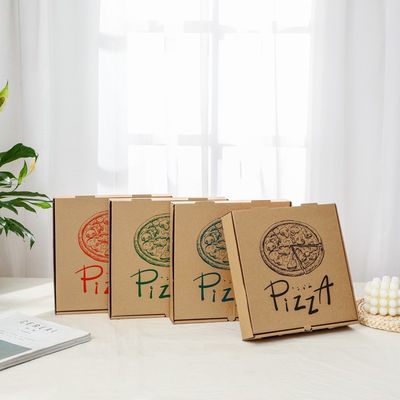 caja impresa aduana disponible biodegradable de la pizza de la cartulina del vajilla 9 10 12inch
