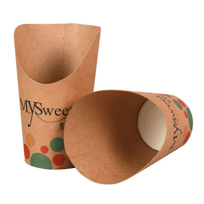 tenedor para llevar para llevar del cono de las patatas fritas de las patatas fritas de 8oz 12oz de la taza de papel de la cucharada