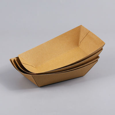 Bandejas disponibles biodegradables del bocado de Frie del barco del vajilla de 0.25LB 25#