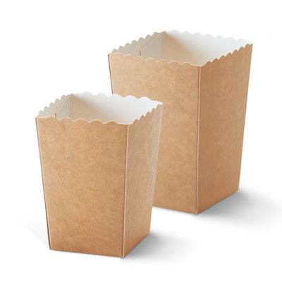 Caja de empaquetado de las palomitas de tragante abierto disponibles biodegradables del vajilla de las pepitas de CMYK