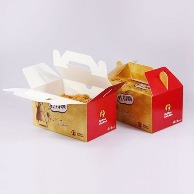 La caja de empaquetado del pollo asado de los alimentos de preparación rápida 300gsm de los 7CM saca las cajas de papel