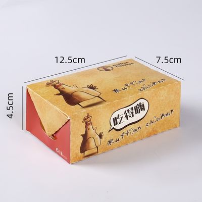 La caja de empaquetado del pollo asado de los alimentos de preparación rápida 300gsm de los 7CM saca las cajas de papel