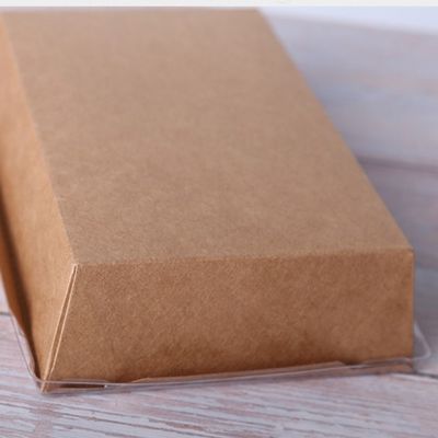 envases de comida disponibles de papel de 500ml 600ml Kraft Tray Sushi Food Box 300gsm con las tapas