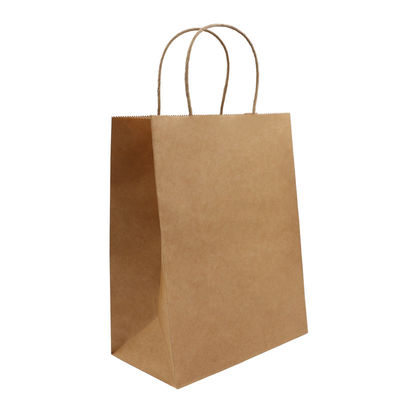 Bolso blanco disponible biodegradable del regalo del vajilla 130g 135g de Kraft con las manijas