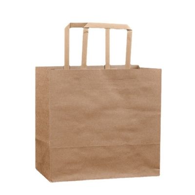 bolsas de papel disponibles biodegradables de Brown del vajilla de 250gsm 300gsm con las manijas