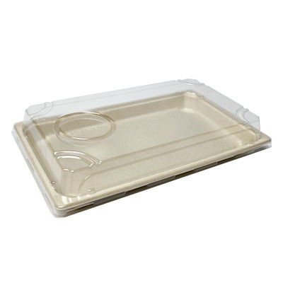 sushi biodegradable Tray With Pet Lid del vajilla del bagazo de los alimentos de preparación rápida del servicio de mesa 11g