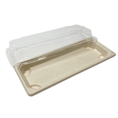 sushi biodegradable Tray With Pet Lid del vajilla del bagazo de los alimentos de preparación rápida del servicio de mesa 11g