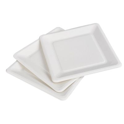 el papel abonable amistoso de la caña de azúcar de los 9in el 10in Eco platea la placa cuadrada de la torta del postre