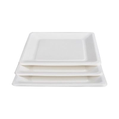el papel abonable amistoso de la caña de azúcar de los 9in el 10in Eco platea la placa cuadrada de la torta del postre