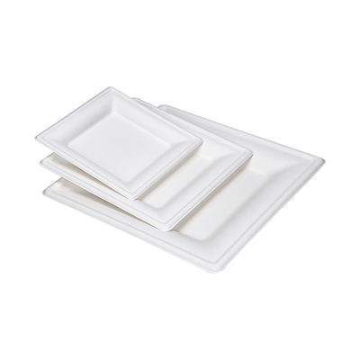 el papel abonable amistoso de la caña de azúcar de los 9in el 10in Eco platea la placa cuadrada de la torta del postre