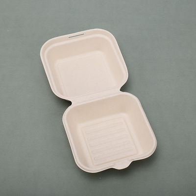 Cajas para llevar de la hamburguesa de la Virgen 21g de la cubierta de la caja del bagazo disponible de la caña de azúcar