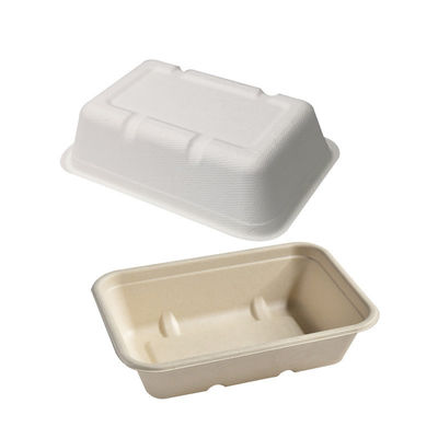 alimentos de preparación rápida Eco del bagazo de 450ml 550ml de la ensalada biodegradable natural del vajilla a ir envases