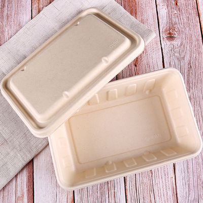 alimentos de preparación rápida Eco del bagazo de 450ml 550ml de la ensalada biodegradable natural del vajilla a ir envases