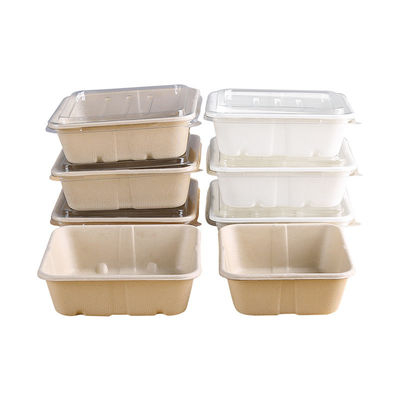 alimentos de preparación rápida Eco del bagazo de 450ml 550ml de la ensalada biodegradable natural del vajilla a ir envases