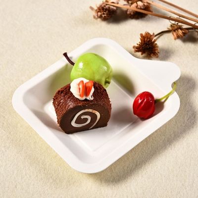 comida Tray For Party del postre de la celulosa de 7g Mini Sugarcane Biodegradable Bagasse Tableware