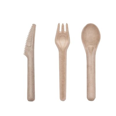 Bifurcaciones y cucharas abonablees disponibles amistosas de los cubiertos 141.7m m de Eco del bagazo biodegradable