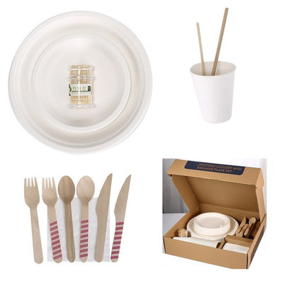 Los cubiertos disponibles abonablees sostenibles de las placas de Eco disponibles sacan los envases de comida