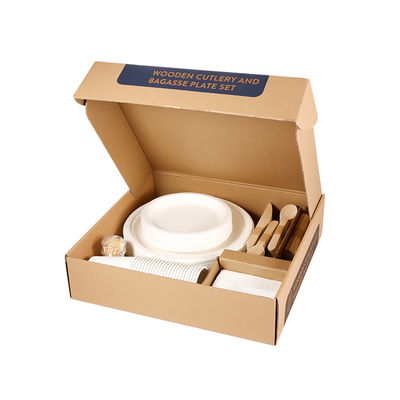 Los cubiertos disponibles abonablees sostenibles de las placas de Eco disponibles sacan los envases de comida