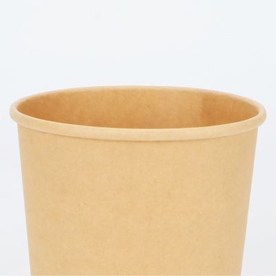 PLA que cubre el cuenco de sopa de papel de Kraft de los envases biodegradables disponibles de la toma hacia fuera 16oz 24oz