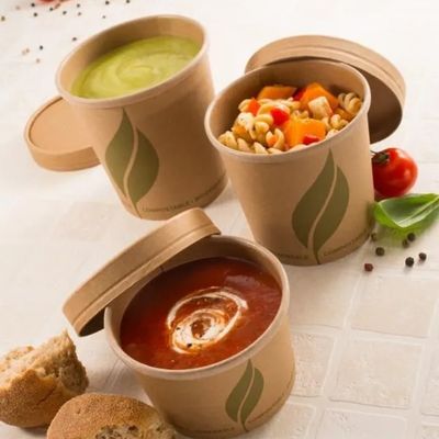 El PE cubrió los cuencos de papel de servicio del partido de la sopa disponible de la taza de papel de 8oz 12oz para la comida fría caliente