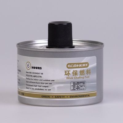 el combustible frotante del calientaplatos del combustible de la mecha líquida del calor de la comida de 84m m conserva la quemadura de 6 horas