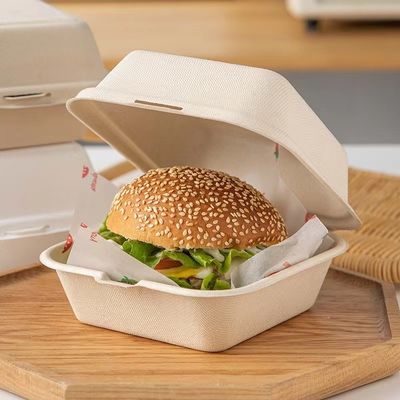 Cajas para llevar de la hamburguesa de la Virgen 21g de la cubierta de la caja del bagazo disponible de la caña de azúcar